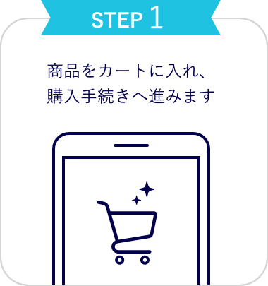 商品をカートに入れ、購入手続きへ進みます
